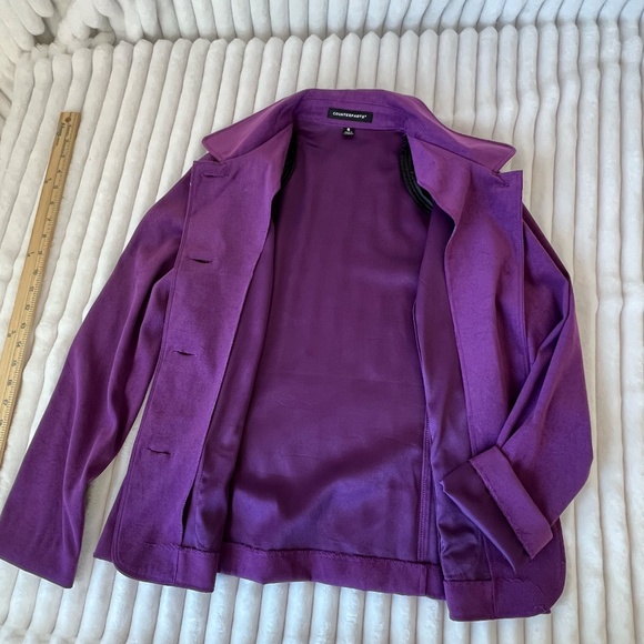 Counterparts Vintage Purple Blazer Jacket w. Large Buttons - Shoulder Pads S.6 - Picture 13 of 13
